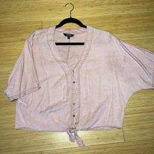 Express Button Front knot shirt
